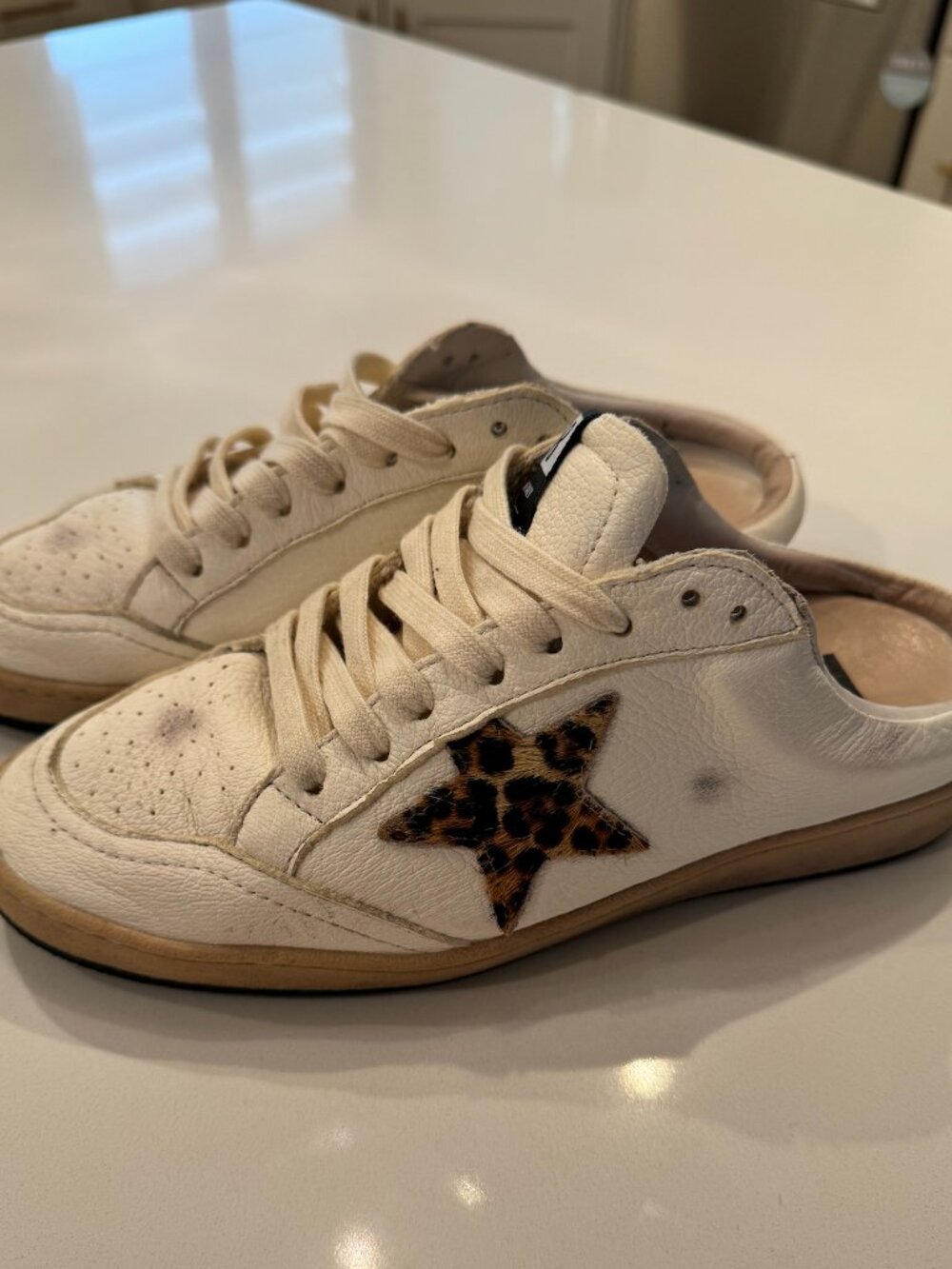 Golden Goose White & Leopard Slide Sneakers – EU Size 39 - Picture 3 of 3